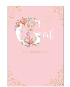 A beautiful baby girl card