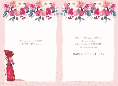 For a Special Daughter on your 40th Birthday card