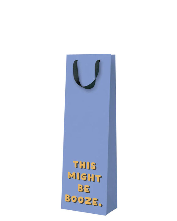 This might be booze - bottle gift bag