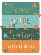 Large sorry you're leaving card