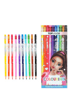 10 Erasable Colouring Pencils - TopModel by Depesche