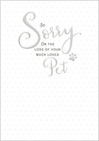 On the loss of your much loved pet - sympathy card