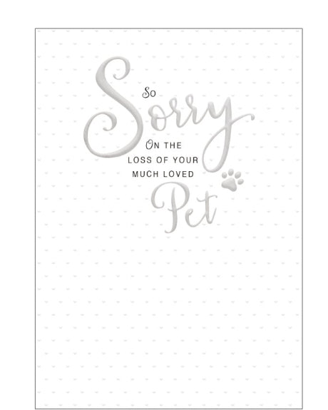 On the loss of your much loved pet - sympathy card