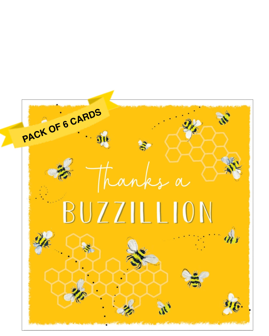 Thank you a BUZZillion - pack of 6 thank you cards
