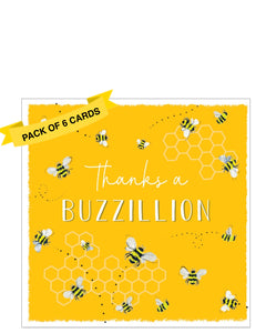 Thank you a BUZZillion - pack of 6 thank you cards