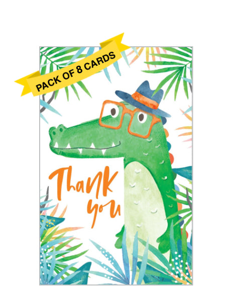 Tiger and Crocodile - pack of 8 thank you cards