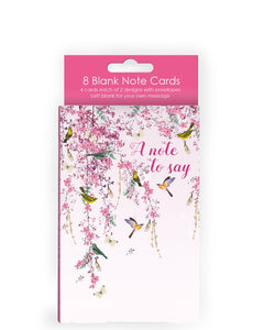 Birds & butterflies - pack of 8 notecards