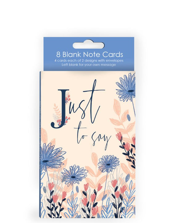 Just to say - pack of 8 notecards