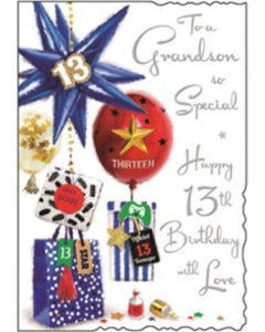 Grandson on your 13th birthday - Jonny Javelin cards