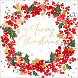 Holly Berry Wreath - Pack of 8 charity Christmas cards