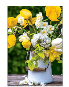 Spring flowers in jug - birthday card