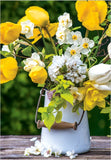 Spring flowers in jug - birthday card