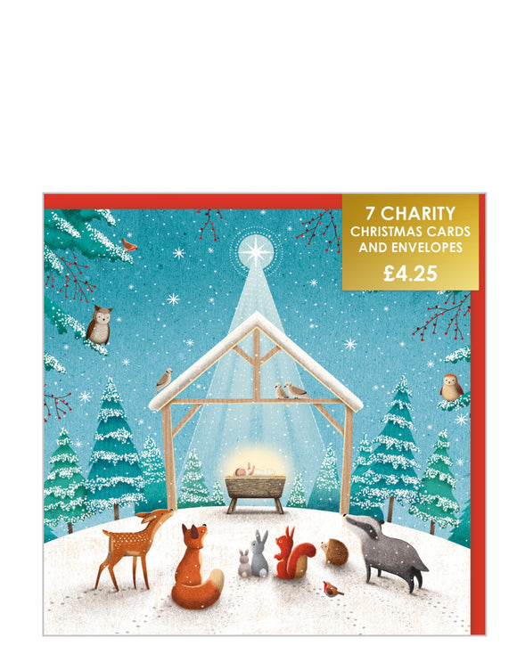 Nativity stable - Pack of 7 charity Christmas cards