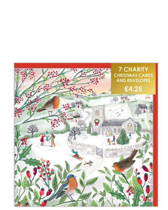 Christmas village - Pack of 7 charity Christmas cards