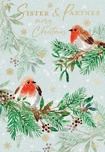 Sister and Partner Christmas card