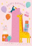 Giraffe - 1st Birthday card