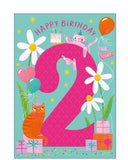 Kitty cats - 2nd Birthday card