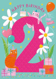 Kitty cats - 2nd Birthday card
