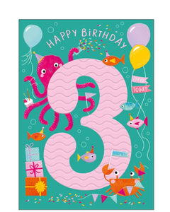 Under the Sea - 3rd Birthday card