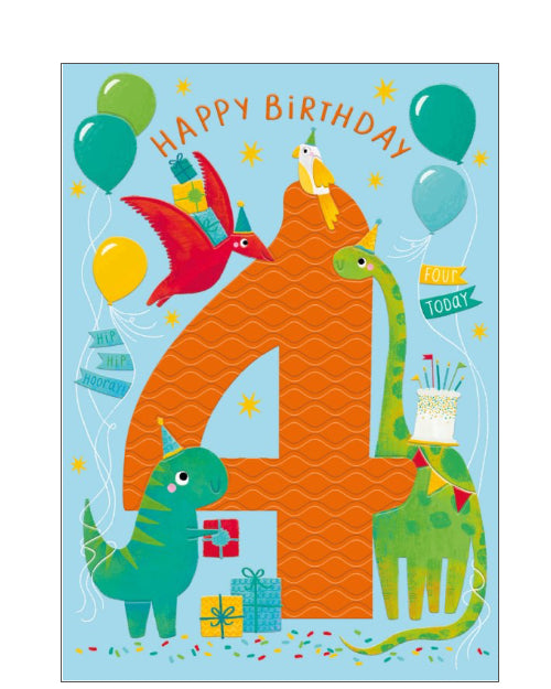Dinosaur Roar - 4th Birthday card