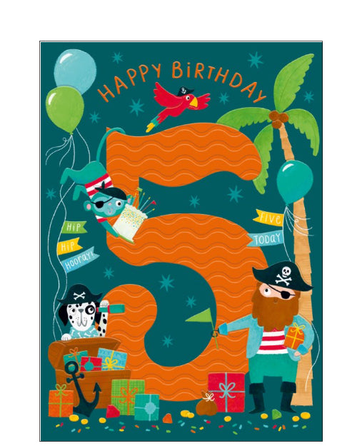 Pirates - 5th Birthday card