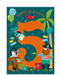 Pirates - 5th Birthday card