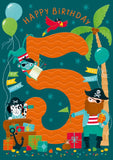 Pirates - 5th Birthday card