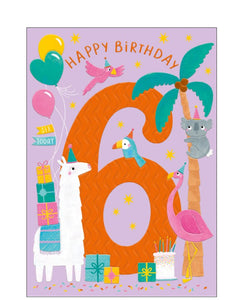Tropical Party - 6th Birthday card