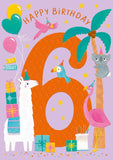Tropical Party - 6th Birthday card