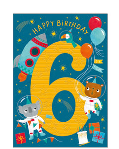 Astronauts - 6th Birthday card