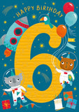 Astronauts - 6th Birthday card