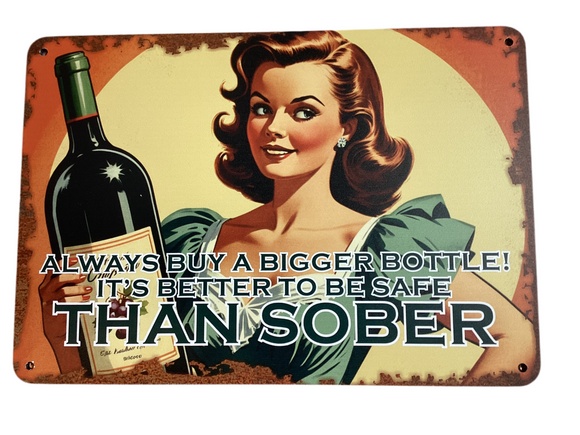 Better safe than sober - vintage metal sign