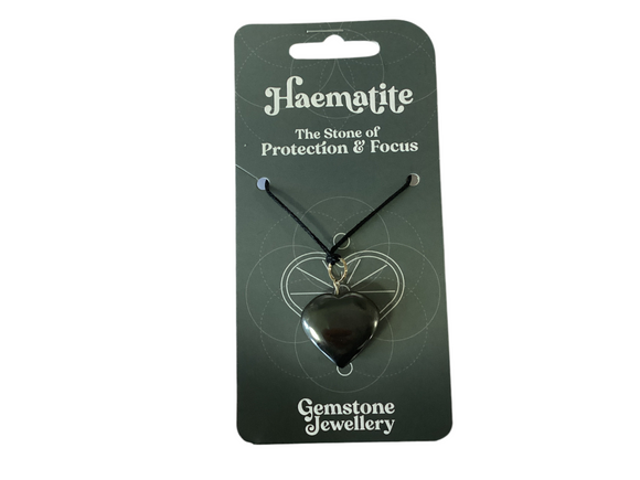 Haematite  heart - Gemstone jewellery