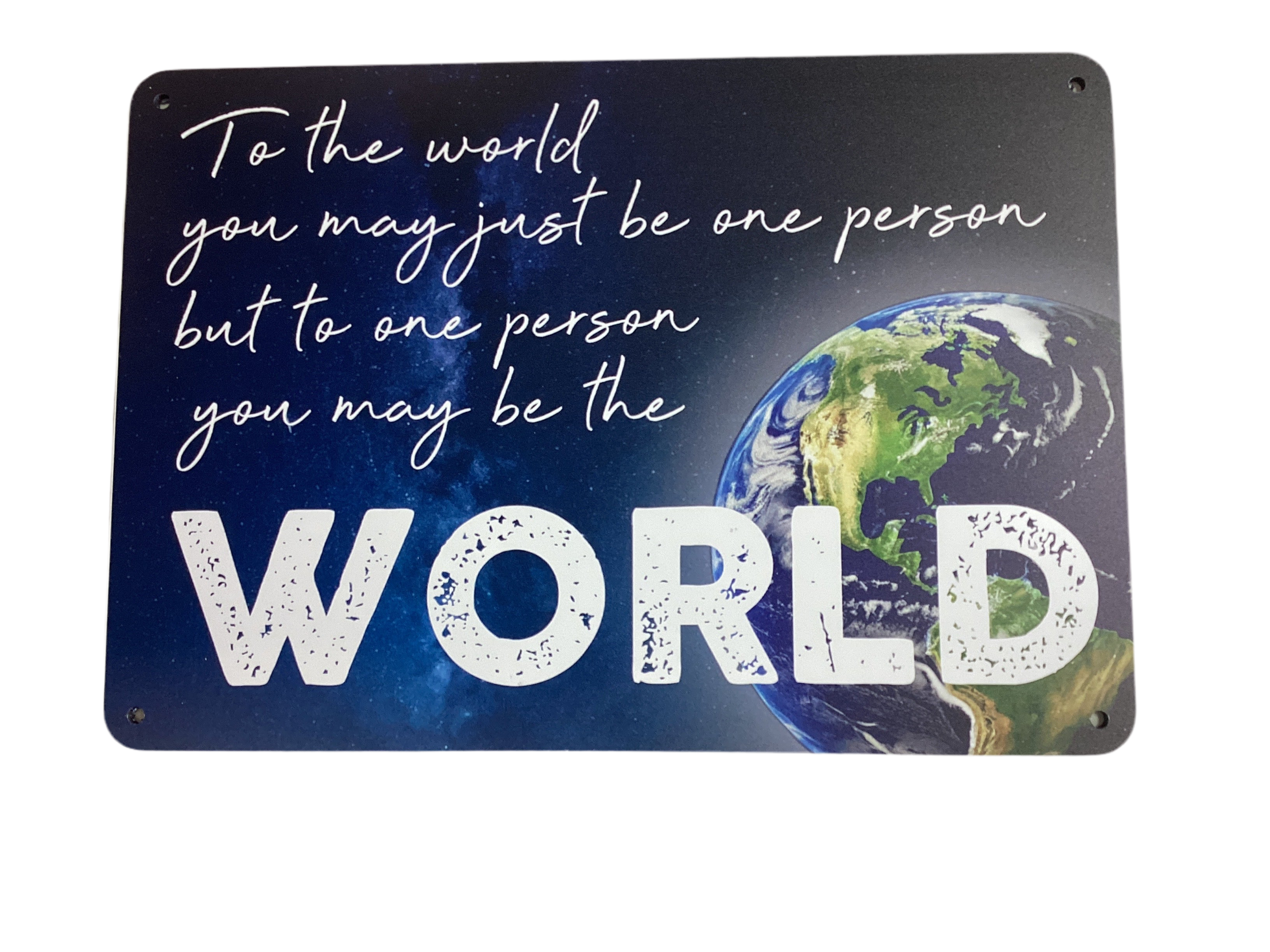 To the World - vintage metal sign