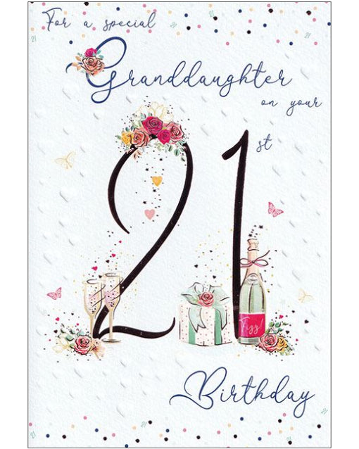 Special Granddaughter on your 21st Birthday card
