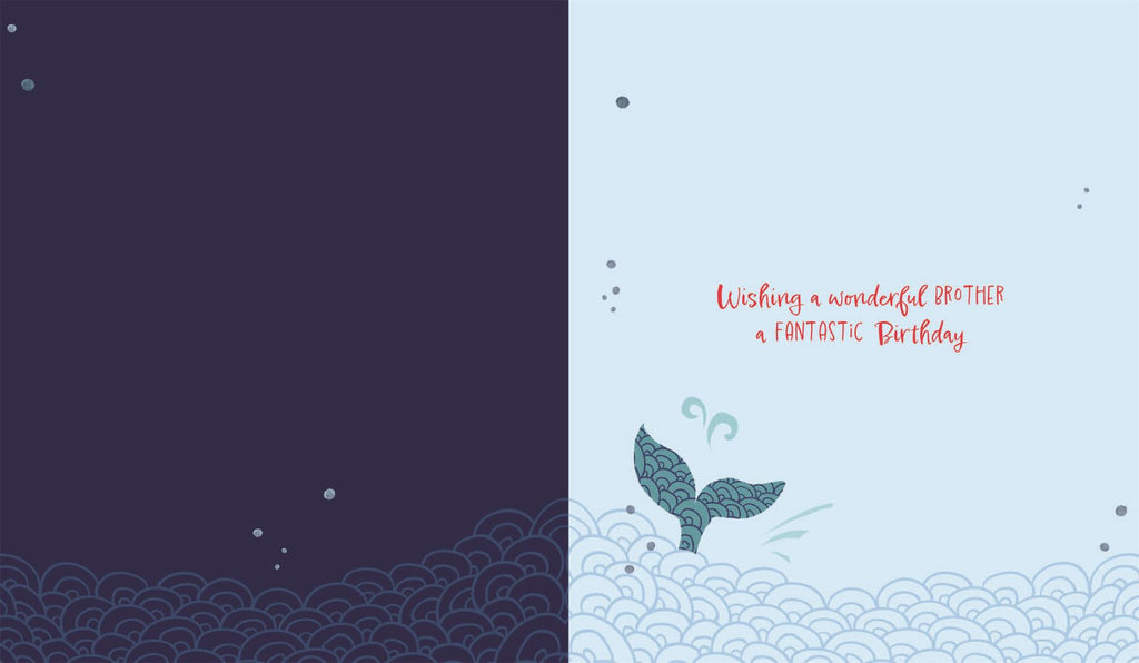 Brother, whale of a  birthday - card
