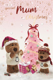 Mum - Barley the Brown Bear Christmas card
