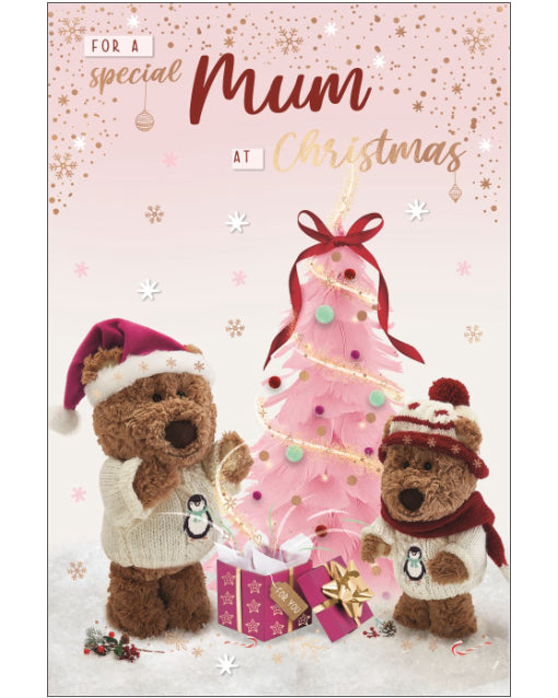 Mum - Barley the Brown Bear Christmas card