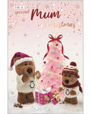 Mum - Barley the Brown Bear Christmas card