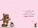 Daughter - Barley the Brown Bear Christmas card
