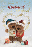 Husband - Barley the Brown Bear Christmas card