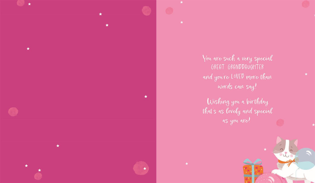 Great-Granddaughter have a purrfect day - birthday card