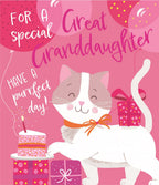 Great-Granddaughter have a purrfect day - birthday card