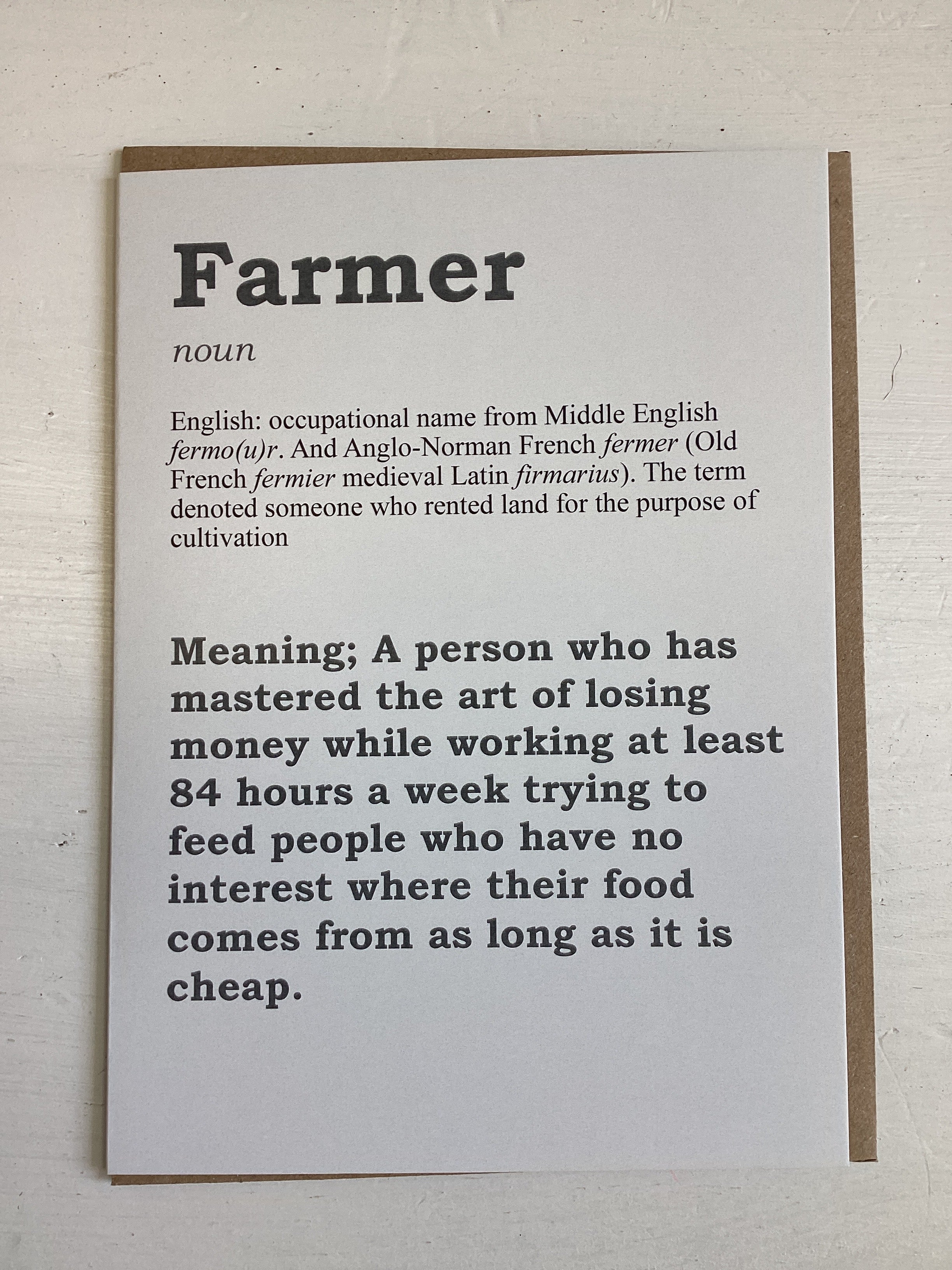 The Farmer - Cowshed birthday card