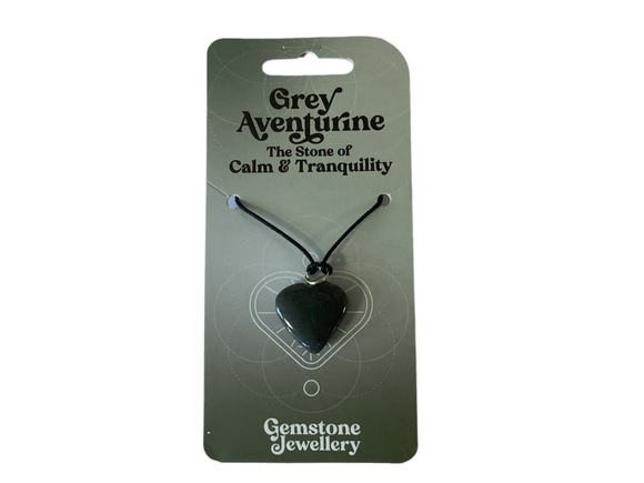 Grey Aventurine heart - Gemstone jewellery