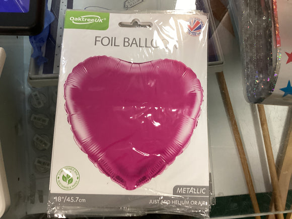 Magenta Heart - Helium Filled Balloon