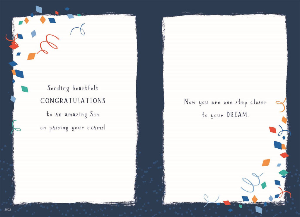 Son you passed your exams - Congratulations card