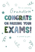 Grandson on passing  your exams card