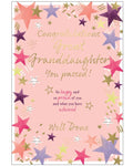 Celebrate your Great-Granddaughter’s exam success with this beautiful and uplifting congratulations card, designed to show just how proud you are. Set against a soft pink background, the card features a vibrant border of bright stars, adding a joyful and celebratory touch.&nbsp;At the centre, a warm and heartfelt message reads “Congratulations Great-Granddaughter...You Passed! So happy and so proud of you and what you have achieved. Well done.”
