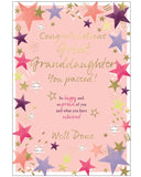 Celebrate your Great-Granddaughter’s exam success with this beautiful and uplifting congratulations card, designed to show just how proud you are. Set against a soft pink background, the card features a vibrant border of bright stars, adding a joyful and celebratory touch.&nbsp;At the centre, a warm and heartfelt message reads “Congratulations Great-Granddaughter...You Passed! So happy and so proud of you and what you have achieved. Well done.”